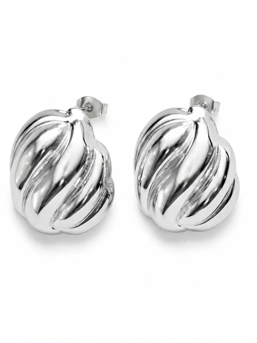 New mayamar Silver Twisted statement Stud Earrings - Women Jewelry